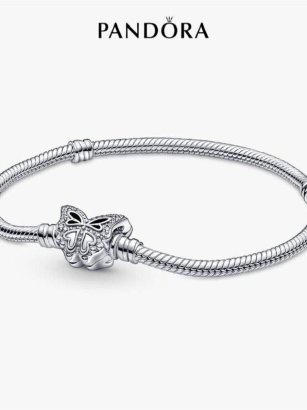 Pandora Butterfly Clasp Snake Chain Bracelet